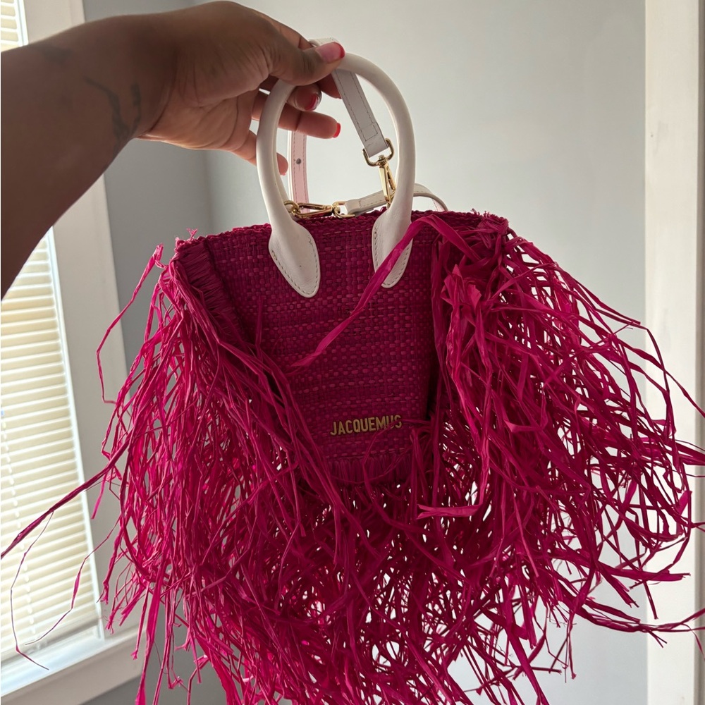 Jacquemus Fuchsia Fringe Mini Bag
